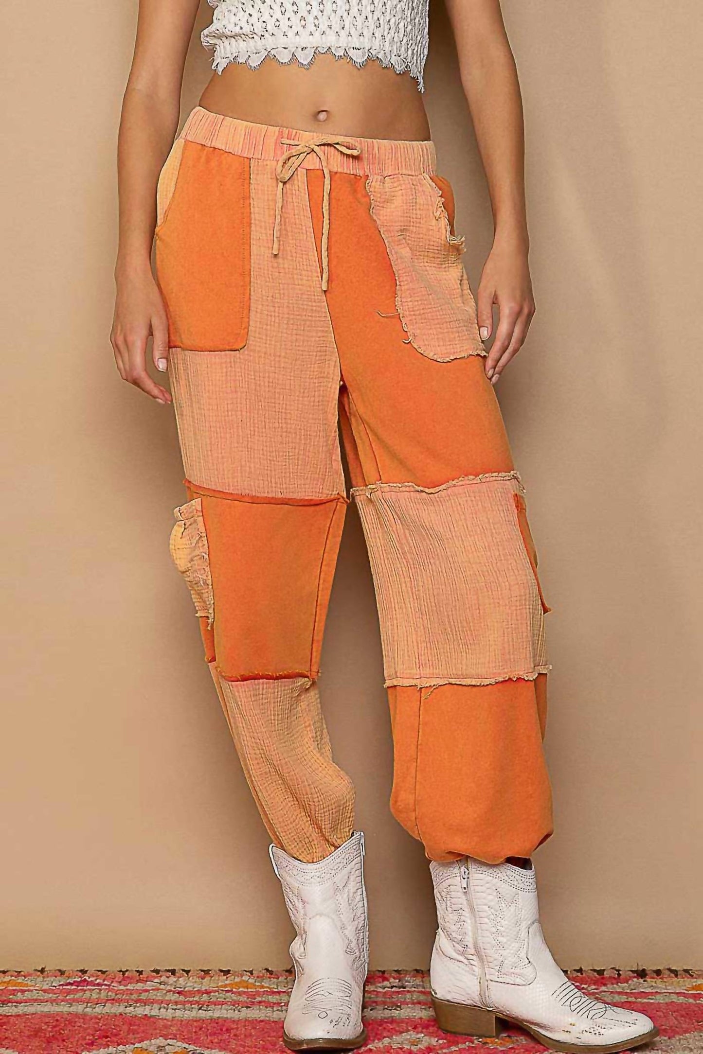 Pol - Patch Work with Pockets Joggers