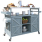 K&K Outdoor Kitchen Island, Rolling Bar Cart & Storage Cabinet