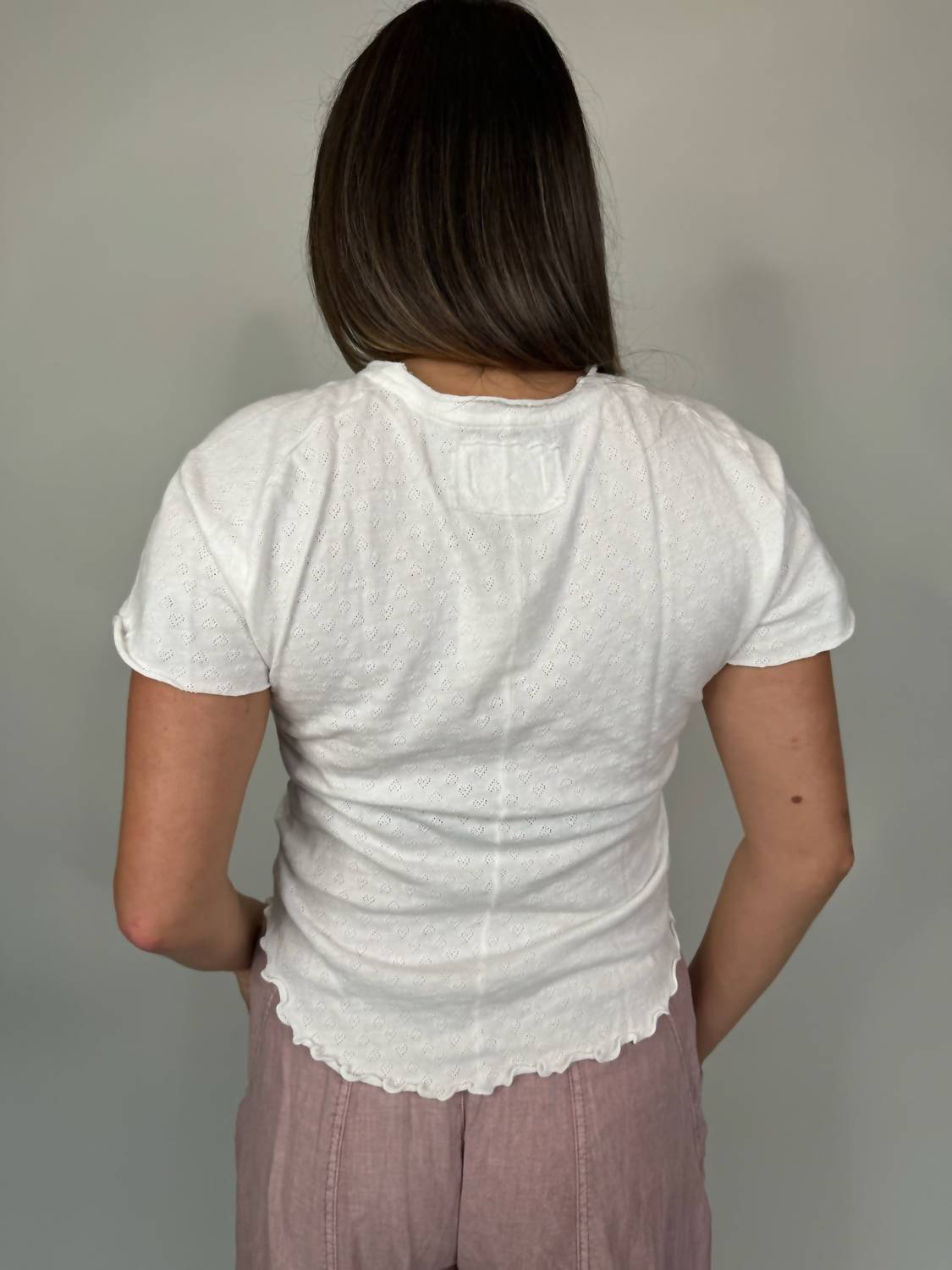 Free People - Be My Baby Pointelle Short Sleeve Top