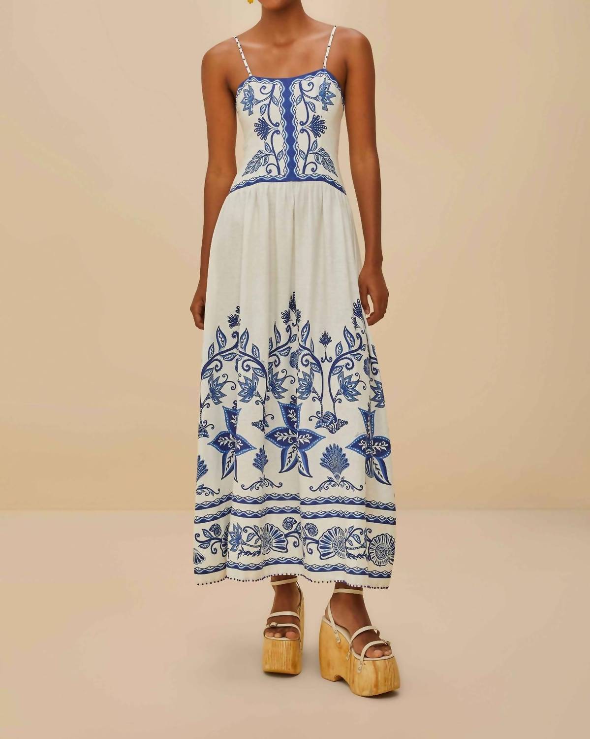 Farm Rio - Shell Garden Midi Dress