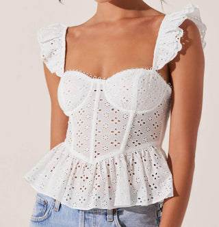 Astr - Top Corset Peplum com Ilhós Baylin