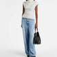 Ganni - Stretch Cotton Ruched Top