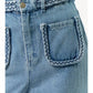Lalavon - Straight Front Two Pocket Leg Long Denim