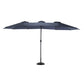 14.8 Ft Double Sided Outdoor Umbrella Rectangular Large with Crank (Navy Blue) (No Base)