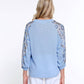 Multiples - Cuffed Raglan 3/4 Sleeve Scoop Neck Top