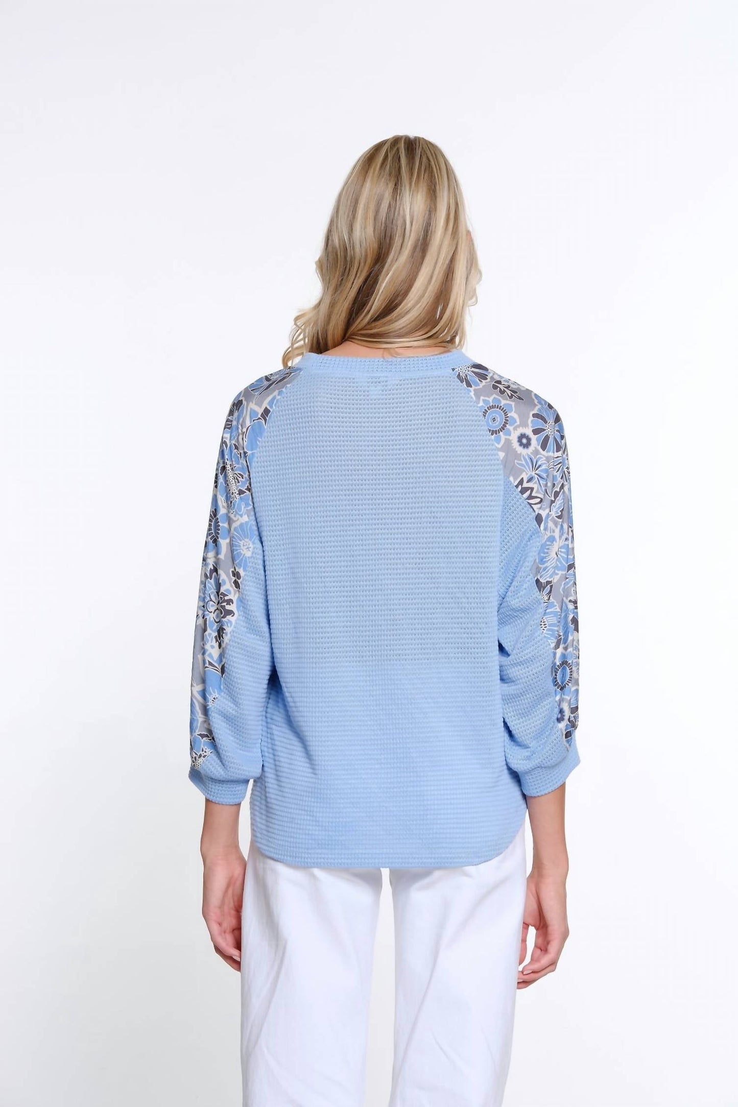 Multiples - Cuffed Raglan 3/4 Sleeve Scoop Neck Top