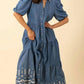 Hale Bob - Halebob Chambray Tencel Maxi Embroidery Dress