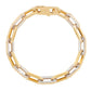 14k Yellow Gold MOP Paperclip Gem Link Bracelet (7.00 mm)
