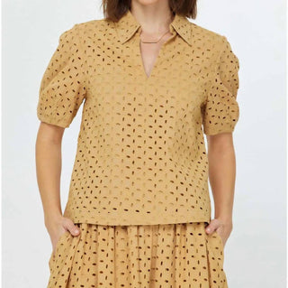 Current Air - Women's Eyelet Half Sleeve Blouse