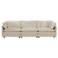 Mid-Century Modern 3-Seater Sofa with Pillows