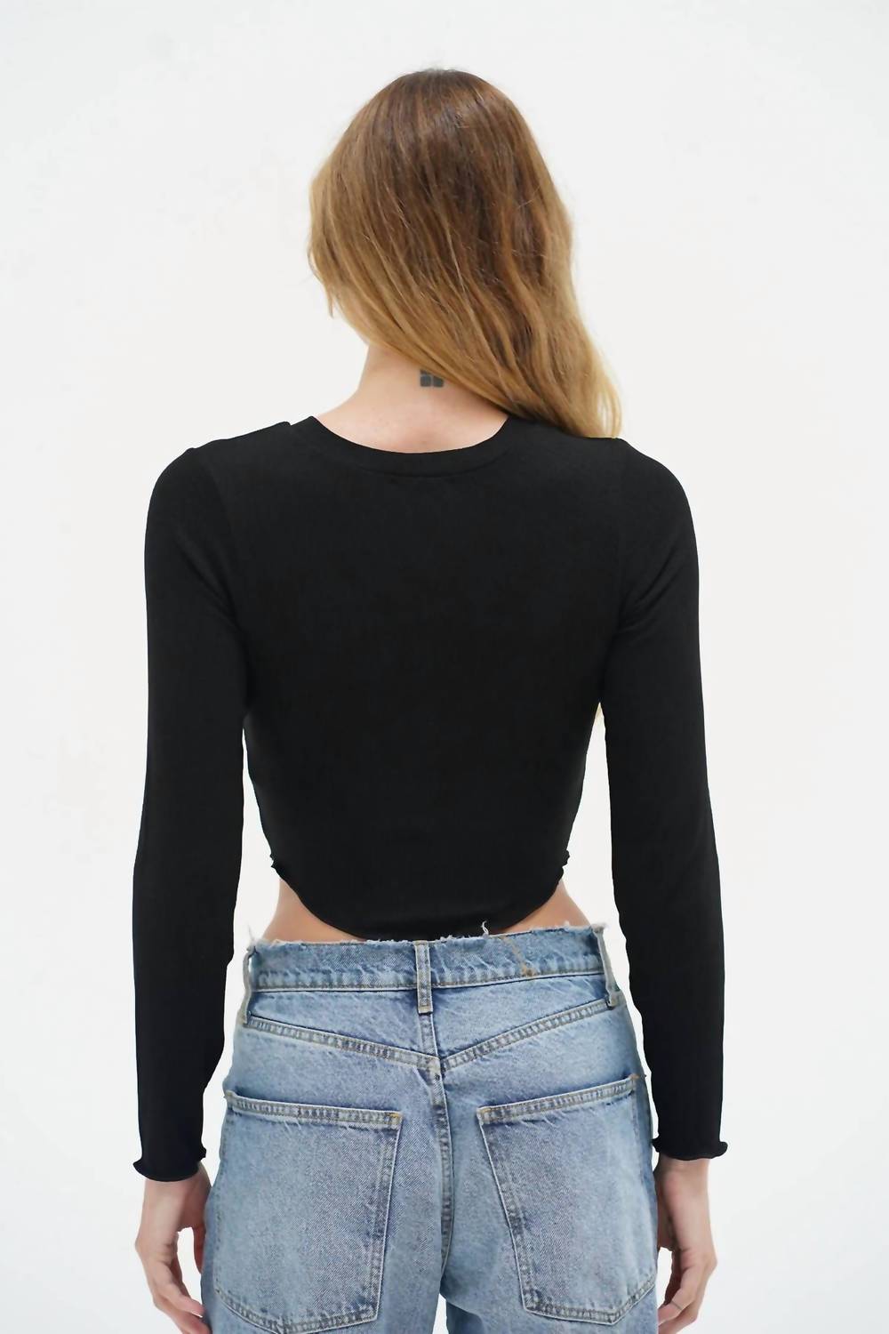 Lna - Arya Ribbed Long Sleeve Top