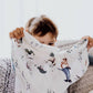 Malabar Baby - Cotton Muslin Lovey Security Blanket With Plush Toy