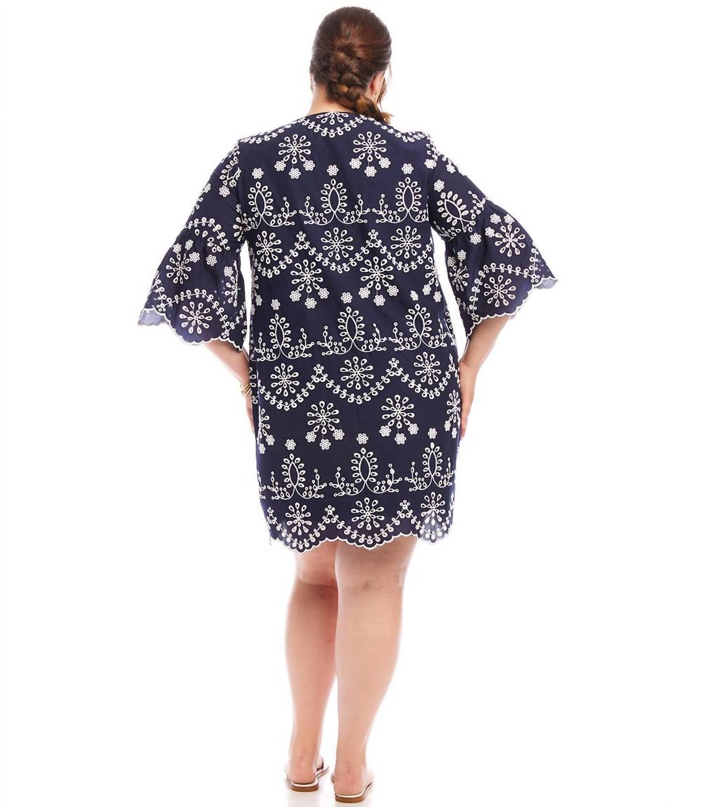 Karen Kane - Flare Sleeve Embroidered Dress
