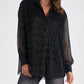 Elan - Sparkle Spec Long Sleeve Blouse