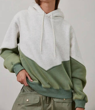Creamon - Two Tone Color Block Soft Fleece Hoodie
