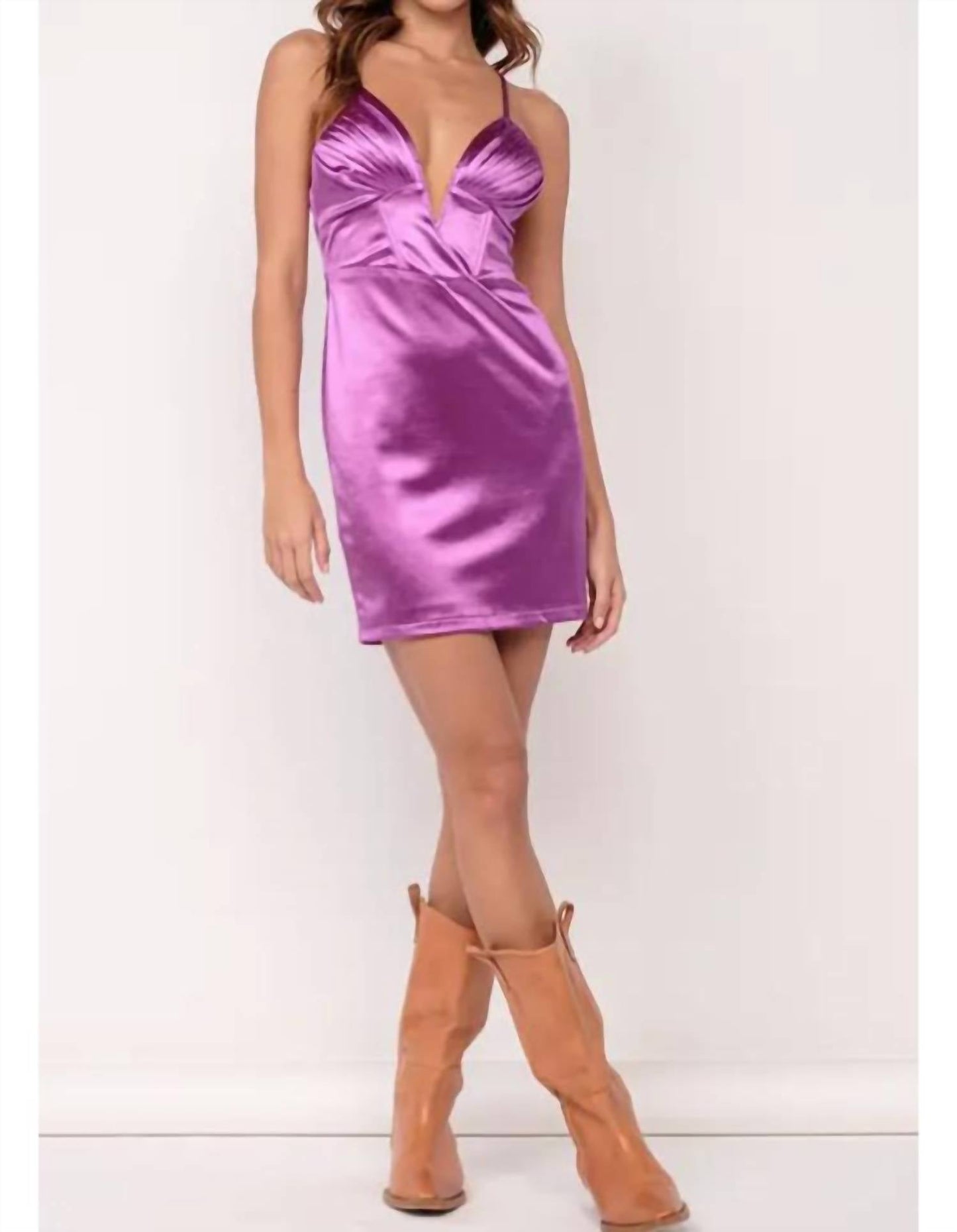Cason Couture - The Reina Ruched Corset Mini Dress