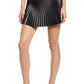 Lulus Better Luck Next Time Pleated Faux Leather Miniskirt in Black, Size Large