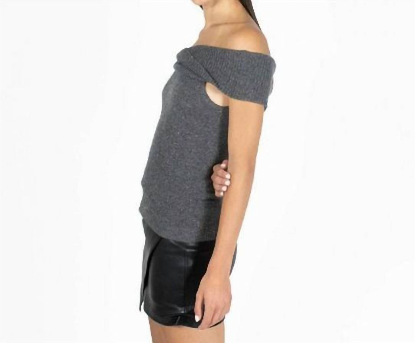 Autumn Cashmere - Off The Shoulder Cowl Twist Glitter Sweater