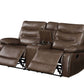 Aashi Leather Gel Match Recliner Loveseat - Brown