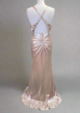 Alyce Paris - Women's Draped Bodice Metallic Dress