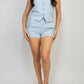 A.C.G. Los Angeles - Dressy Pleated Highwaist Shorts & 4 Botton Vest Set