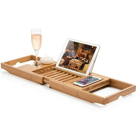 Bambusi Premium Expandable Bamboo Bathtub Caddy