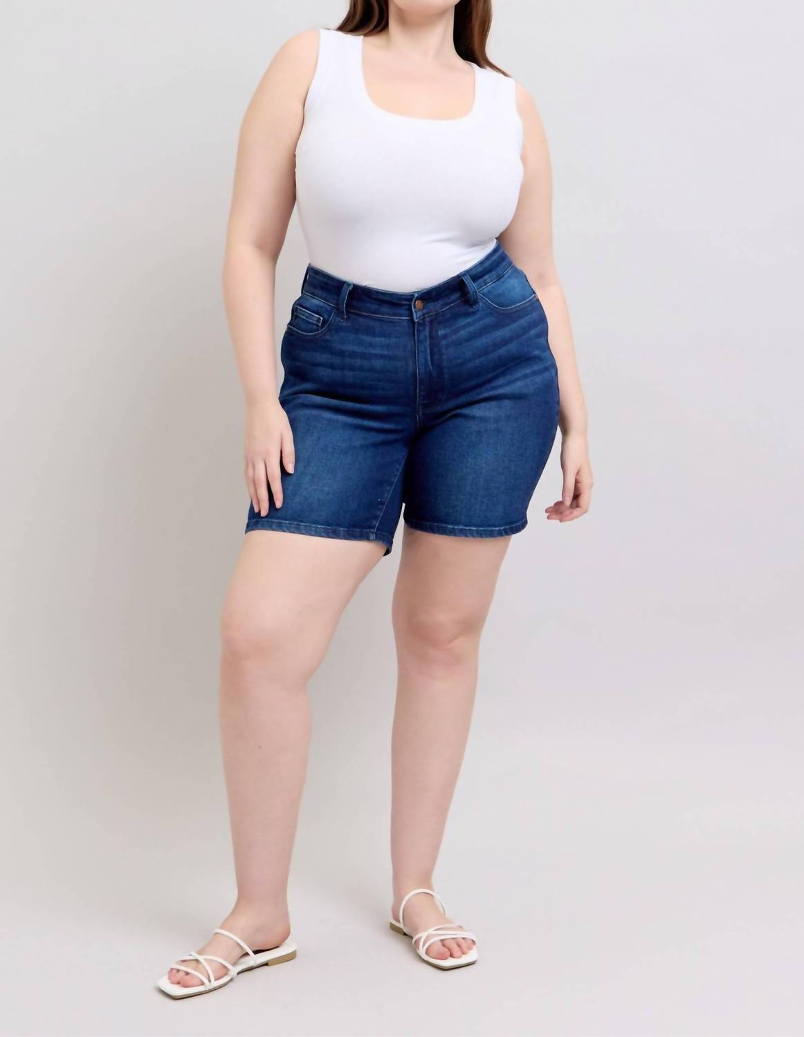 Judy Blue - High Waist V-front Bermuda Denim Short