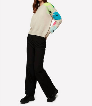 Brodie Cashmere - Suéter de gola redonda com estampa floral pop descolado