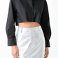 Grey Lab - Raw Edge Cropped Shirt