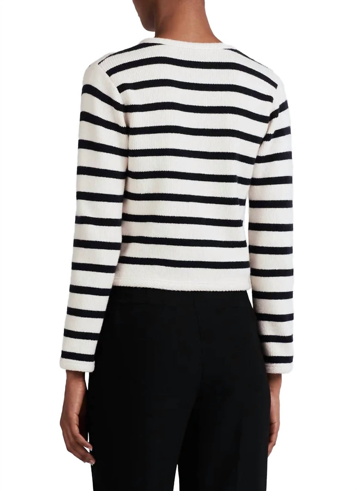 Derek Lam 10 Crosby - Keene Stripe Crewneck Cardigan