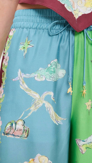 Alemais - Calça de seda Daria perna larga