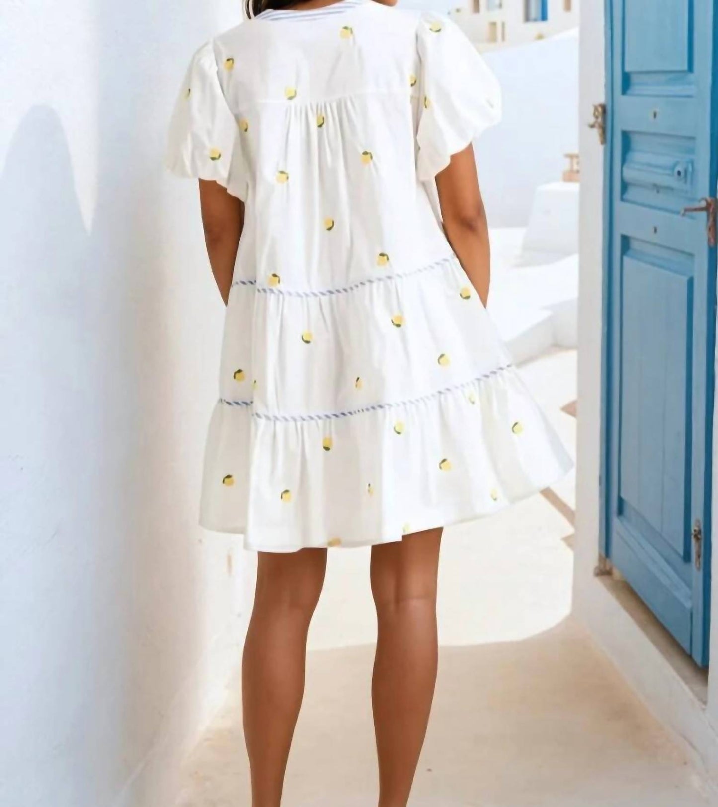 &Merci - Sweet Citrus Stripe Babydoll Dress