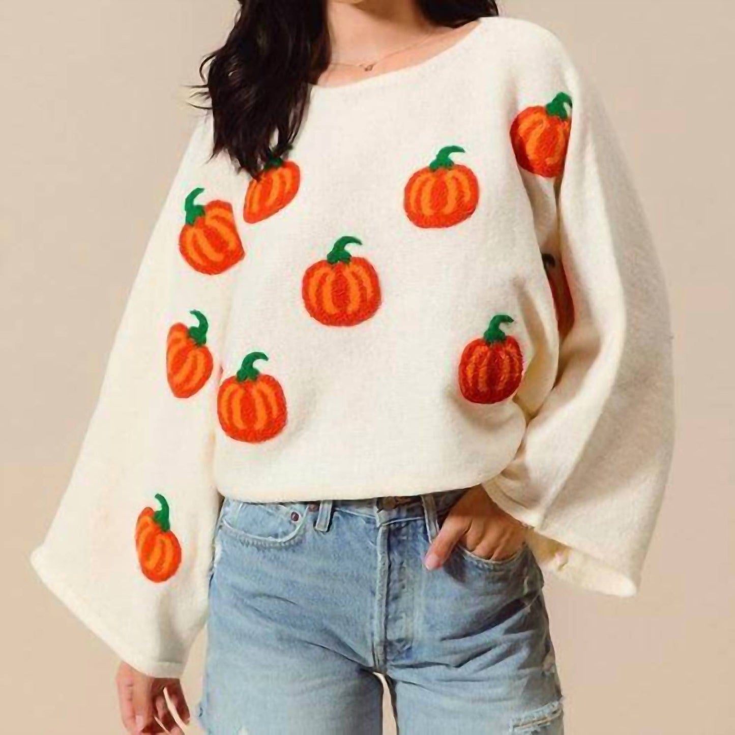 So Me - Pretty Pumpkin Halloween Thanksgiving Sweater Top