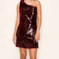 B.Right - One Shoulder Ribbon Tie Sleeveless Mini Dress