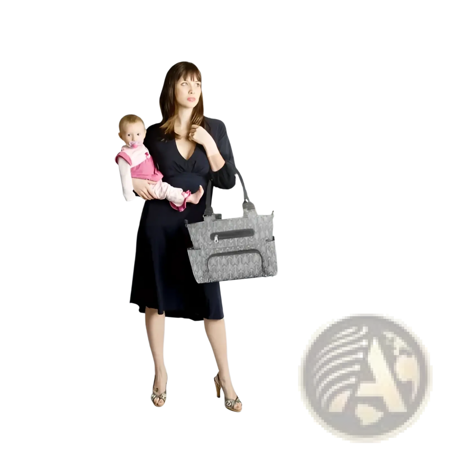 8 Piece Multifunctional Arrow Print Diaper Bag Set