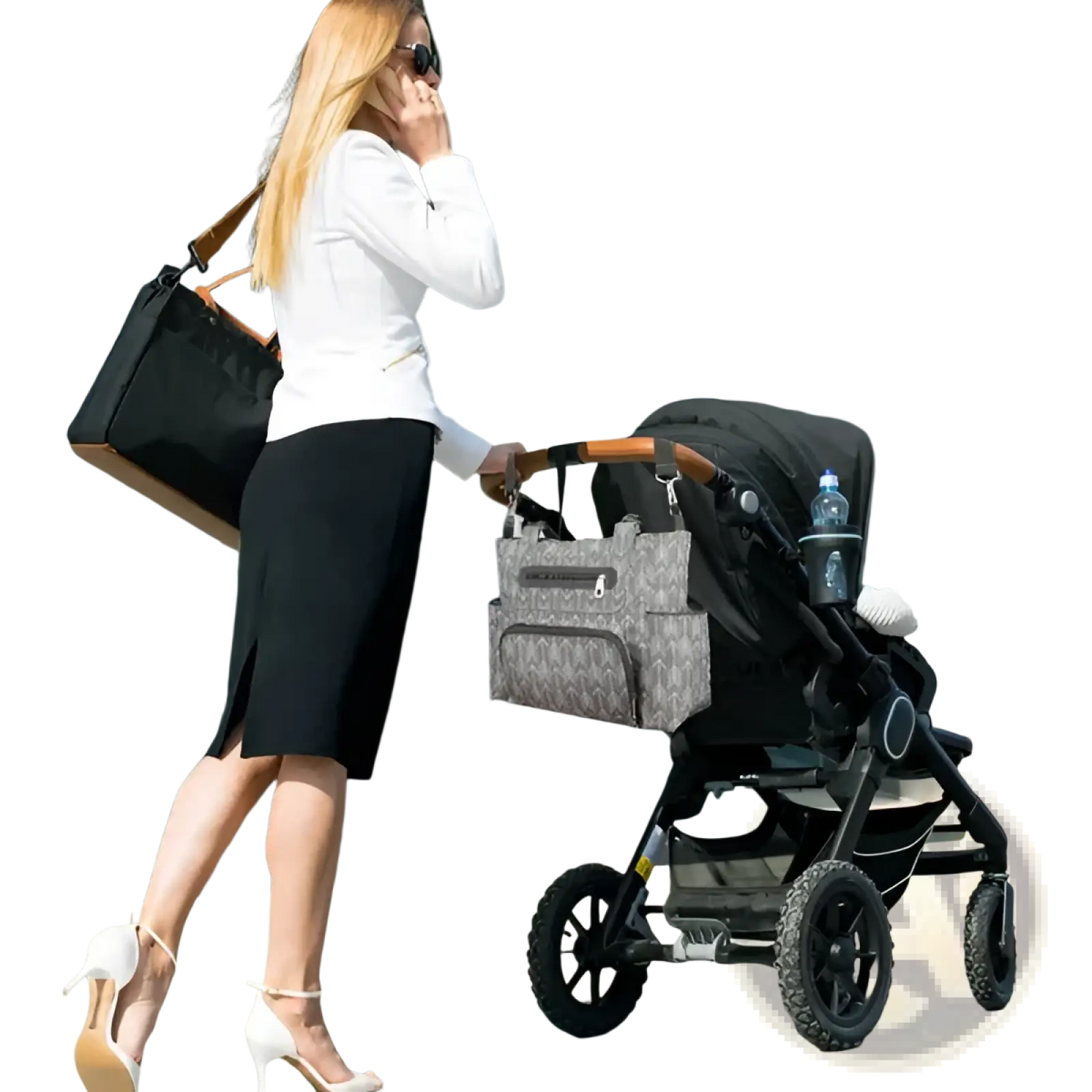 8 Piece Multifunctional Arrow Print Diaper Bag Set