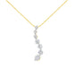 AGS Certified 14K Yellow Gold 2.0 Cttw Baguette and Brilliant Round-Cut Diamond Journey 18" Pendant Necklace (F-G Color, I1-I2 Clarity)