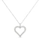 .925 Sterling Silver 1/4 cttw 3-Prong Diamond Open Heart 18" Pendant Necklace (I-J Color, I3 Clarity)