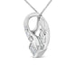 14k White Gold 1 5/8 Cttw Invisible Set Princess and Channel Set Baguette Diamond Curved Oval Shape Pendant Necklace (G-H Color, VS2-SI1 Clarity)