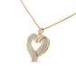 14K Yellow Gold Plated .925 Sterling Silver 1.00 Cttw Baguette Diamond Composite Open Heart 18" Inch Pendant Necklace (I-J Color, I1-I2 Clarity)