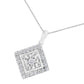 10KT White Gold 1/2 cttw Diamond Square Pendant Necklace (I-J Color, I2-I3 Clarity)
