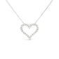 .925 Sterling Silver 2.0 Cttw Diamond Open Heart 18" Pendant Necklace (I-J Color, I2-I3 Clarity)