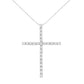 .925 Sterling Silver 3.0 Cttw Round Shape Diamond 1-1/2" Cross Pendant with Box Chain Necklace (I-J Color, I2-I3 Clarity) - 18"