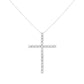 .925 Sterling Silver 4.0 Cttw Diamond 2-1/4" Cross Pendant with Box Chain Necklace (I-J Color, I1-I2 Clarity) - 18"