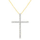 10K Yellow Gold Plated .925 Sterling Silver 4.0 Cttw Round Cut Diamond Cross Pendant Necklace (J-K Color, I1-I2 Clarity) - 18"