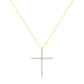 10K Yellow Gold Plated .925 Sterling Silver 3.0 Cttw Prong-Set Round Brilliant Cut Diamond Cross 18" Pendant Necklace (J-K Color, I1-I2 Clarity)