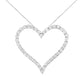 .925 Sterling Silver 3.0 cttw Round-Cut Diamond Open Heart Pendant Necklace (I-J Color, I2-I3 Clarity) - 18"