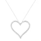 .925 Sterling Silver 3.0 cttw Round-Cut Diamond Open Heart Pendant Necklace (I-J Color, I2-I3 Clarity) - 18"