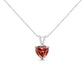 IGI Certified 14K White Gold Martini Set 1.00 Cttw Lab Grown Pink Heart Diamond Solitaire 18" Pendant Necklace (Pink Color, SI2 Clarity)