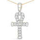 Men's 10K Yellow Gold 1.00 Cttw Ankh Cross Pendant